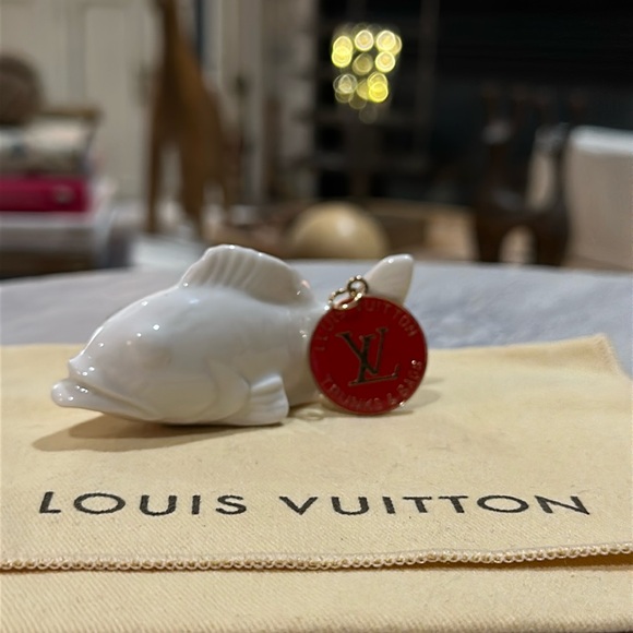🔴🟡🍎 Authentic Louis Vuitton Charm, Red w/Gold-Tone Lettering 🍎🟡🔴 - Picture 1 of 7